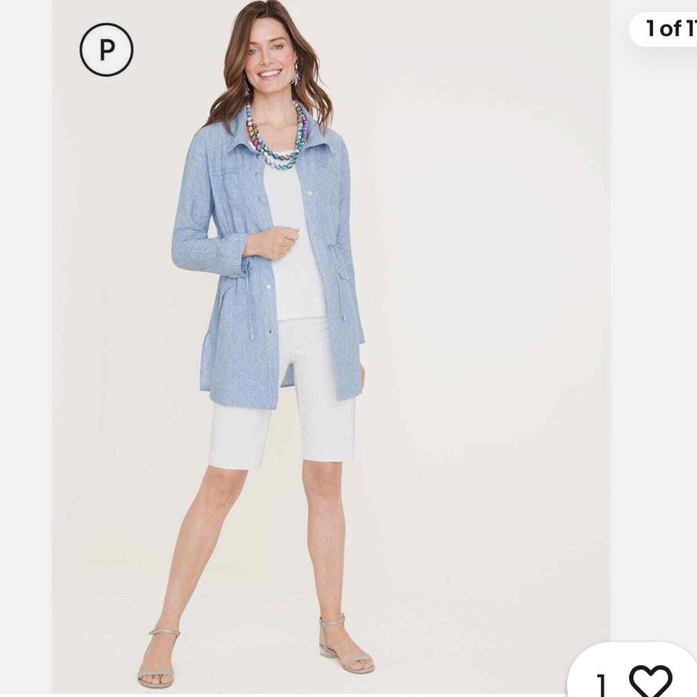 Chico’s Cross-Dyed Linen Utility Jacket. Size 4/6 Chico’s 0.